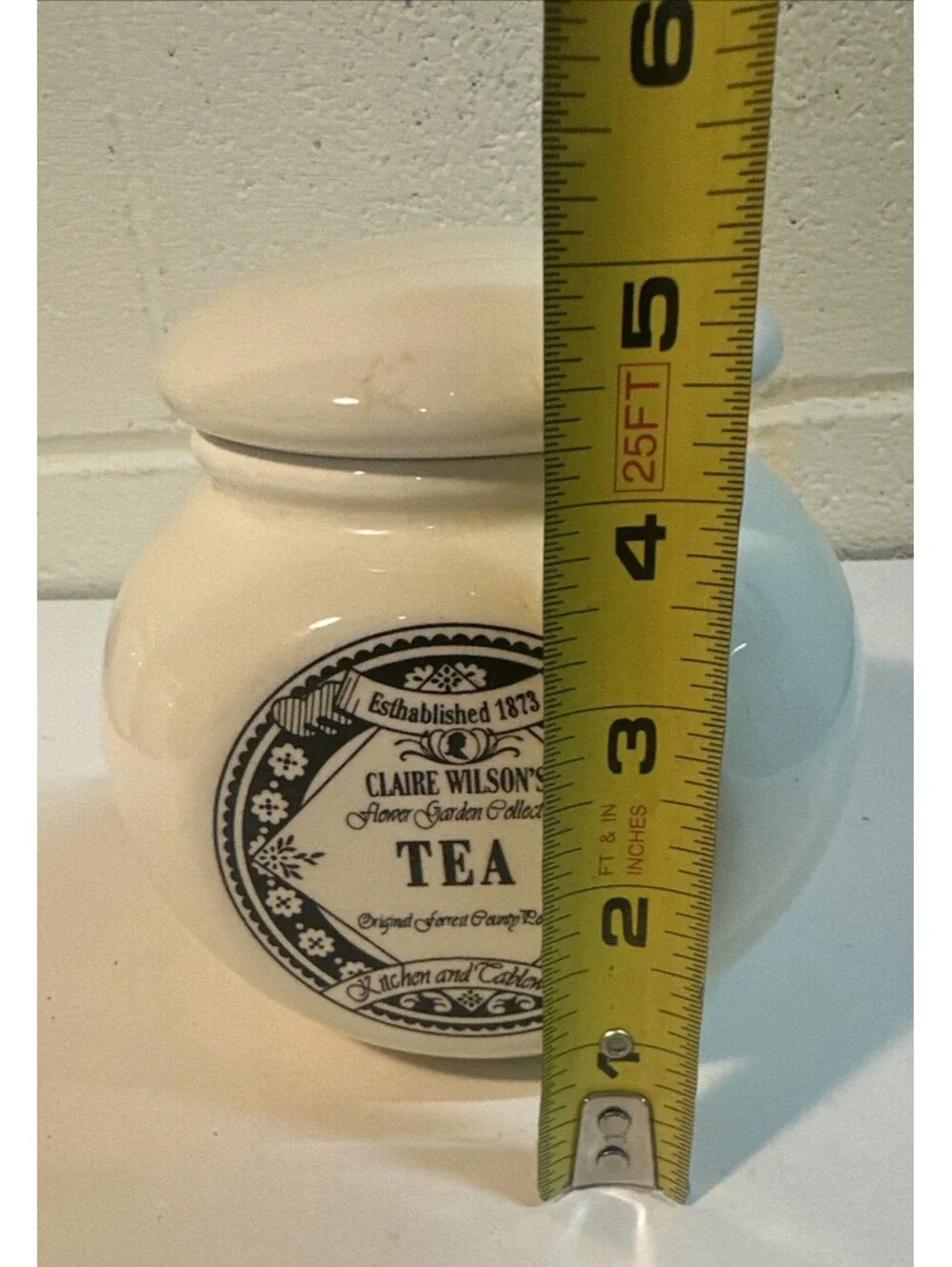 Claire Wilson Tea Jar Flower Garden Collection Farmhouse Country Decor